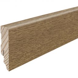 HARO Stecksockelleiste Cube Eiche Vintagebraun Fußleisten Strapazierfähig, markante matte Holzstruktur, Maße 16x58 mm, 2,2 m