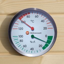 weka Klimamesser für Sauna inkl. Hygrometer und Thermometer Temperatur und Luftfeuchtigkeit messen