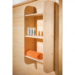 weka Schrankregal für Sauna 3 Fächer aus Fichtenholz geeignet für Saunen und Infrarotkabinen