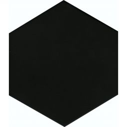 Wellker Fliesen Hexagon Solid Black glasiert matt Rundkante 21,5x25 cm Stärke 9 mm auch als Muster erhältlich