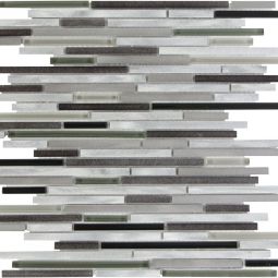 Kombimosaik Naturstein Metall Cosmos Steel Black Grey Silver Glas Aluminium Brick 30x30 cm Mosaikfliesen 8 mm auch als Muster erhältlich
