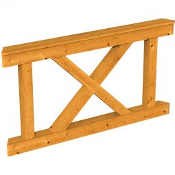 Skan Holz Brüstung aus Andreaskreuzen für 8-Eck Pavillons Eiche Hell verschiedene Längen, Höhe 84cm