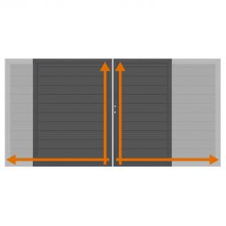 TraumGarten Doppeltor auf Maß Sichtschutzzaun SYSTEM ALU PLUS Anthrazit Ausschäumte Aluminium-Profile im modernen Design, pflegeleicht, stabil und wetterfest, Breite bis 360 cm, Höhe bis 180 cm