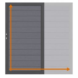 TraumGarten Einzeltor auf Maß Sichtschutzzaun SYSTEM WPC CLASSIC Anthrazit Maßgefertigtes WPC-Tor, 150x20 mm Classic-Lamellen, pulverbeschichteter Alu-Rahmen, witterungsbeständig, pflegeleicht, variable Größe