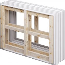 ACO Therm 3.0 Leibungsrahmen Standard für Ortbeton und Mauerwerk mit Holzaussteifung komplett Ausführung ohne Flügel, wirksamen Abdichtung gegen Kälte, Hitze und Feuchtigkeitseintritt, incl. Holzaussteifung, optimale Wandverkrallung