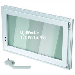 ACO Nebenraumfenster Dreh/Kippfenster mit Griffolive 2-fach WSG 2-fache Wärmeschutzverglasung, große Glasfläche für maximalen Lichteinfall, Zuschlagsicherung, Dreh-/Kippbeschlag