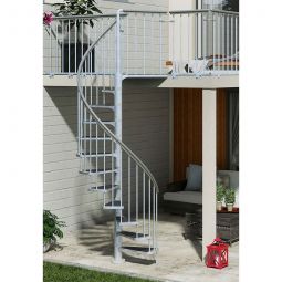DOLLE Außentreppe Gardenspin mit Trimax-Stufen Gartentreppe Wendeltreppe platzsparend,  aus robustem und langlebigem Material