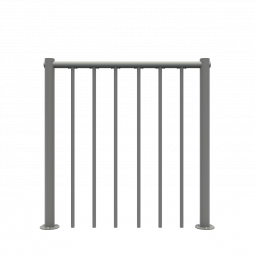 Minka Brüstungsgeländer Spiral Effect gerade aus Stahl, Handlauf und Streben farblich passend zur Spiral Effect Treppe