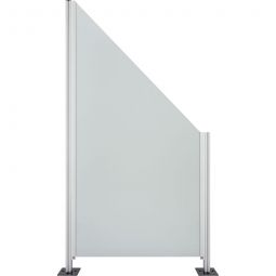 Wellker Sichtschutzelement KOTTOS SATIN satiniert 90x180 auf 90 cm, ESG Glas satiniert mit Schräge links oder rechts