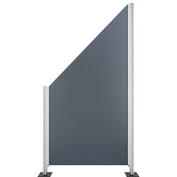 Wellker Sichtschutzelement KOTTOS SATIN Grau 90x180 auf 90 cm, ESG Rauchglas satiniert mit Schräge links oder rechts