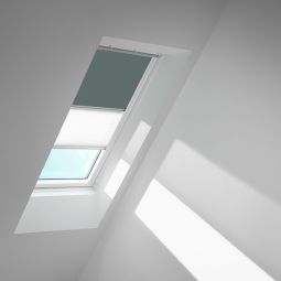 VELUX Verdunkelungs-Rollo Duo DFD Blaugrau/Weiß 4581 Schutz gegen Hitze, für verschiedene VELUX-Dachfenster geeignet
