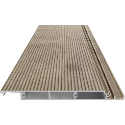 TraumGarten DreamDeck Alu Terrassendielen Eiche Aluminium-Diele 13x136 mm – pflegeleicht, geschlossen, rutschfest & farbbeständig für moderne Terrassen