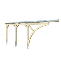 SKAN HOLZ Carport Eifel mit Bogen Anlehncarport, natur Konstruktion aus hochwertigem Leimholz (BSH-Fichte), Größe: 300x541 cm