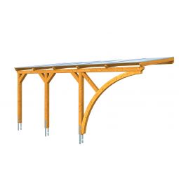 SKAN HOLZ Carport Eifel mit Bogen Anlehncarport, eiche hell Konstruktion aus hochwertigem Leimholz (BSH-Fichte), Größe: 300x541 cm