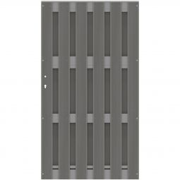 TraumGarten Sichtschutzzaun JUMBO WPC Alu-Design Tor Anthrazit pulverbeschichteter Metallrahmen, wählbare Öffnungsrichtung, 98x179 cm