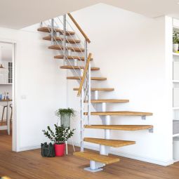 DOLLE Mittelholmtreppe Hamburg, inkl. einseitigem Designgeländer Stellen Sie Ihre Treppe selbst zusammen