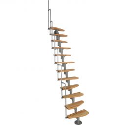 Minka Mittelholmtreppe Monaco grau Raumspartreppe inkl. Stahlgeländer, bis Geschosshöhe 294 cm