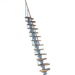 Minka Mittelholmtreppe Quatro weiß Raumspartreppe inklusive Handlauf aus lackiertem Echtholz, bis Geschosshöhe 298 cm