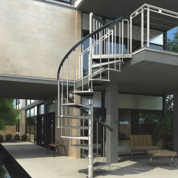 DOLLE Außentreppe Gardenspin mit Lochblech-Stufen Gartentreppe Wendeltreppe bis 399,5 cm Gesamthöhe, verschiedene Außendurchmesser