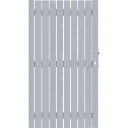 TraumGarten Alu-Tor Sichtschutzzaun SQUADRA Silber 98 x 180 cm, wählbare Öffnungsrichtung
