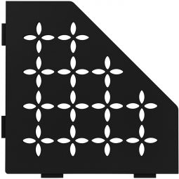 Schlüter-SHELF-E-S2 MGS FLORAL Alu strukturbeschichtet graphitschwarz matt fünfeckige Ablage, 195x195 mm