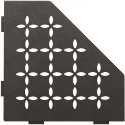 Schlüter-SHELF-E-S2 TSDA FLORAL Alu strukturbeschichtet dunkelanthrazit fünfeckige Ablage, 195x195 mm