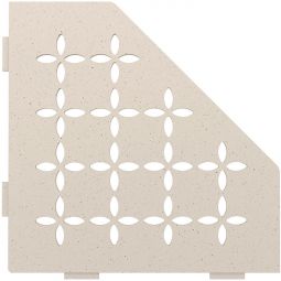 Schlüter-SHELF-E-S2 TSI FLORAL Alu strukturbeschichtet elfenbein fünfeckige Ablage, 195x195 mm