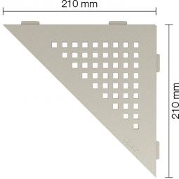 Schlüter-SHELF-E-S1 TSC SQUARE Alu strukturbeschichtet creme dreieckige Ablage, 210x210 mm