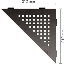 Schlüter-SHELF-E-S1 TSDA SQUARE strukturbeschichtet dunkelanthrazit dreieckige Ablage, 210x210 mm