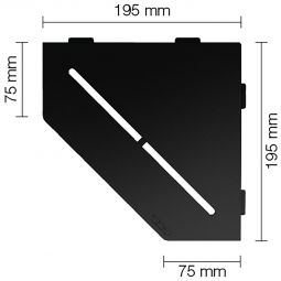 Schlüter-SHELF-E-S2 MGS PURE Alu strukturbeschichtet graphitschwarz matt fünfeckige Ablage, 195x195 mm