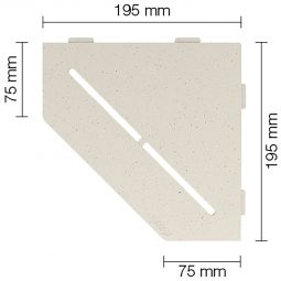 Schlüter-SHELF-E-S2 TSI PURE Alu strukturbeschichtet elfenbein fünfeckige Ablage, 195x195 mm
