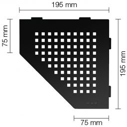 Schlüter-SHELF-E-S2 MGS SQUARE Alu strukturbeschichtet graphitschwarz matt fünfeckige Ablage, 195x195 mm