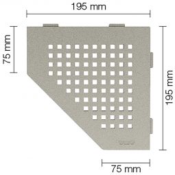 Schlüter-SHELF-E-S2 TSSG SQUARE Alu strukturbeschichtet steingrau fünfeckige Ablage, 195x195 mm