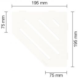 Schlüter-SHELF-E-S2 MBW WAVE  Alu strukturbeschichtet brillantweiß matt fünfeckige Ablage, 195x195 mm