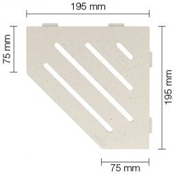 Schlüter-SHELF-E-S2 TSI WAVE  Alu strukturbeschichtet elfenbein fünfeckige Ablage, 195x195 mm