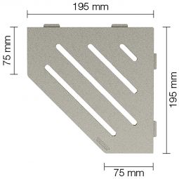 Schlüter-SHELF-E-S2 TSSG WAVE  Alu strukturbeschichtet steingrau fünfeckige Ablage, 195x195 mm