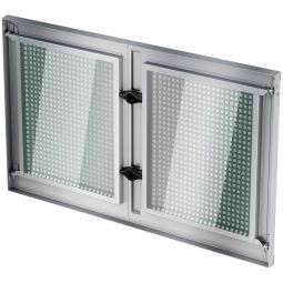 ACO Stahlkellerfenster 100x50cm Zweiflügelig Fenster Sicherheitsscheibe, inkl. Mauerverbinder und drehbarem Schutzgitter