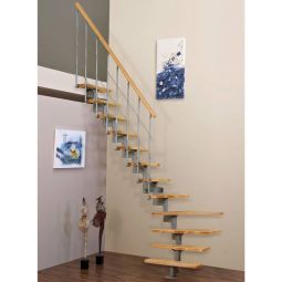 Minka Raumspartreppe STYLE Buche gewendelt Holztreppe Wendeltreppe flexibler Einbau, bis Geschosshöhe 280 cm