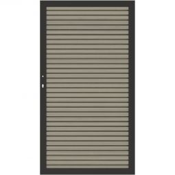 TraumGarten Sichtschutzzaun SYSTEM NEO PLATINUM Tor taupe-grau Einzeltor 98x180 cm mit Alurahmen & 12 ummantelten WPC-Profilen – witterungsbeständig & DIN li./re. anschlagbar