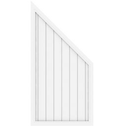 TraumGarten Sichtschutzzaun LONGLIFE RIVA Anschluss Weiß hochwertiger Fenster-Kunststoff, wetterbeständig, 90x180 auf 90 cm