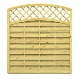 TraumGarten Sichtschutzzaun Holz XL Gitter-rund-oben verstärkter Rahmen, Lamellen glatt gehobelt, verschiedene Größen