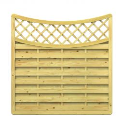 TraumGarten Sichtschutzzaun Holz XL 179x179cm Gitter-rund-unten verstärkter Rahmen, Lamellen glatt gehobelt