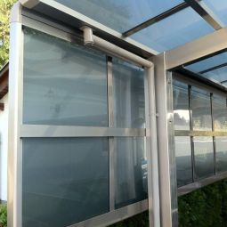 XIMAX Aluminium Carport Seitenwand Edelstahl Optik verschiedene Größen, für die Carports Portoforte und Linea