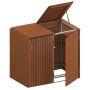 Binto Mülltonnenbox für 2 Behälter, Hartholz Mülltonnenverkleidung