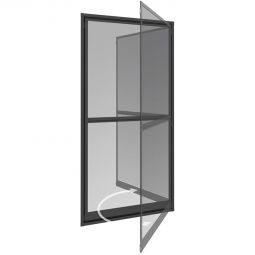 Windhager Insektenschutz Expert Pendeltür 100x210 cm Anthrazit schwingt in beide Richtungen auf und zu