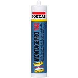 Soudal MONTAGE PRO 140 weiss, 310 ml anwendungsfertiger und haftstarker Montagekleber für alle saugenden Bauuntergründe