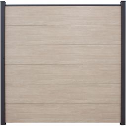 GroJa BasicLine PVC-Steckzaun Sichtschutzzaun Sheffield Oak Sichtschutz Lamellenzaun PVC-folierte Profile, Bausatz inklusive Distanzstücke & Abschlussprofil, 180x180x1,9 cm