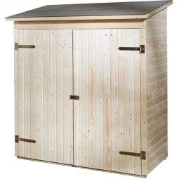 weka Gartenschrank 361 A Naturbelassen Geräteschrank Aufbewahrungsschrank 163x85x190cm, Massivholz