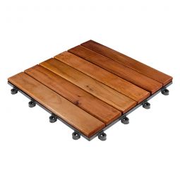 florco Klickfliese Holz Akazie 30x30x2,8cm, kombinierbares Klicksystem mit Echtholzoberfläche
