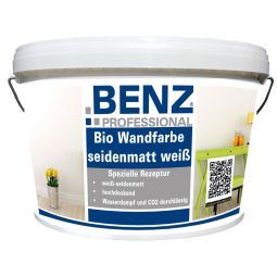 BENZ PROFESSIONAL Bio Wandfarbe seidenmatt weiß lösemittelfrei und atmungsaktiv